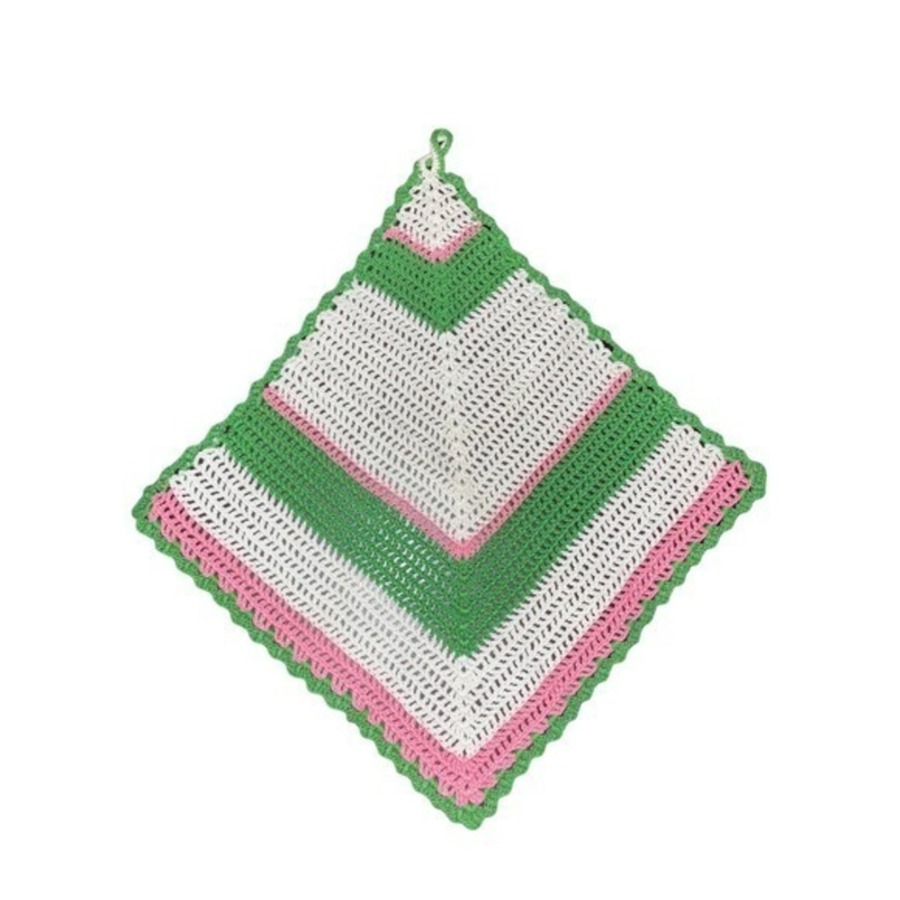 Vintage Diamond Shaped Doily Wall Hanging